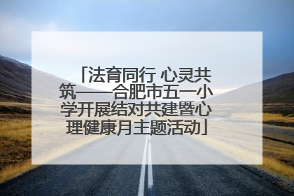 法育同行 心灵共筑——合肥市五一小学开展结对共建暨心理健康月主题活动