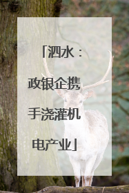泗水：政银企携手浇灌机电产业