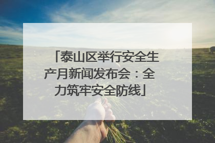 泰山区举行安全生产月新闻发布会：全力筑牢安全防线