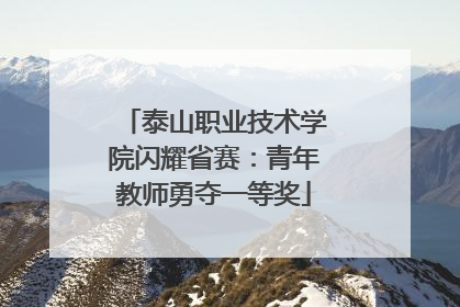泰山职业技术学院闪耀省赛：青年教师勇夺一等奖