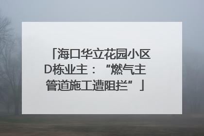 海口华立花园小区D栋业主：“燃气主管道施工遭阻拦”
