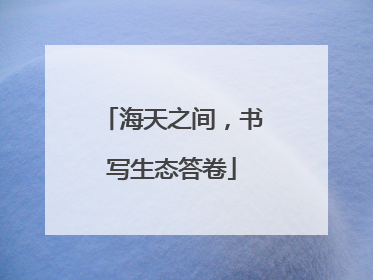 海天之间，书写生态答卷