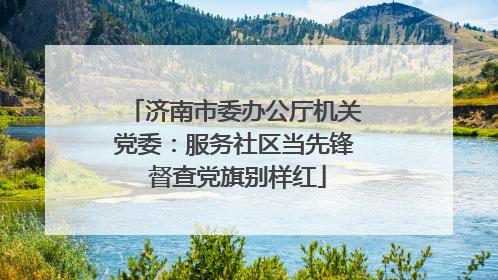 济南市委办公厅机关党委：服务社区当先锋 督查党旗别样红