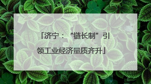 济宁：“链长制”引领工业经济量质齐升