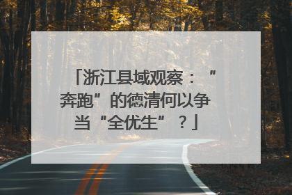 浙江县域观察：“奔跑”的德清何以争当“全优生”？