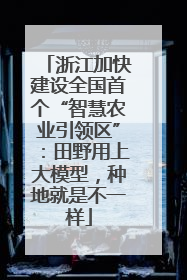 浙江加快建设全国首个“智慧农业引领区”：田野用上大模型，种地就是不一样