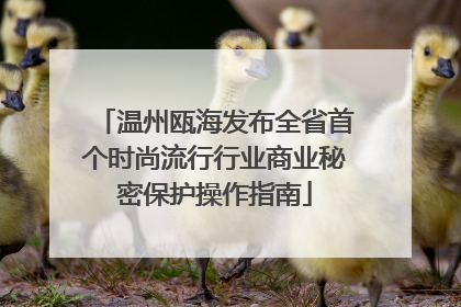 温州瓯海发布全省首个时尚流行行业商业秘密保护操作指南