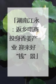 湖南江永：返乡电商投身香姜产业 迎来好“钱”景