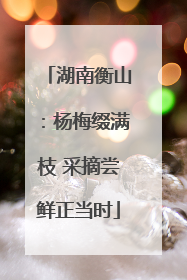 湖南衡山：杨梅缀满枝 采摘尝鲜正当时