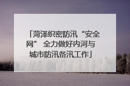 菏泽织密防汛“安全网” 全力做好内河与城市防汛备汛工作