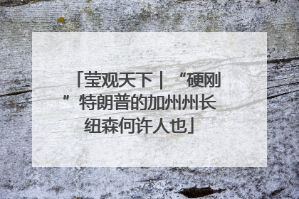 莹观天下｜“硬刚”特朗普的加州州长纽森何许人也