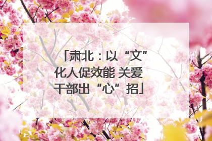 肃北：以“文”化人促效能 关爱干部出“心”招
