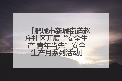 肥城市新城街道赵庄社区开展“安全生产 青年当先”安全生产月系列活动