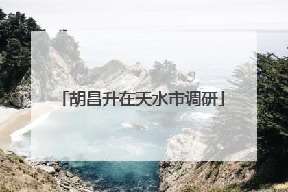 胡昌升在天水市调研