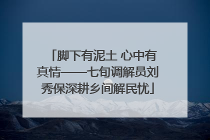 脚下有泥土 心中有真情——七旬调解员刘秀保深耕乡间解民忧