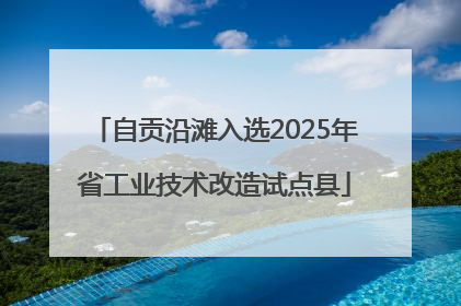 自贡沿滩入选2025年省工业技术改造试点县