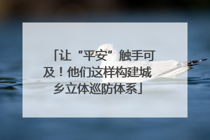 让“平安”触手可及！他们这样构建城乡立体巡防体系