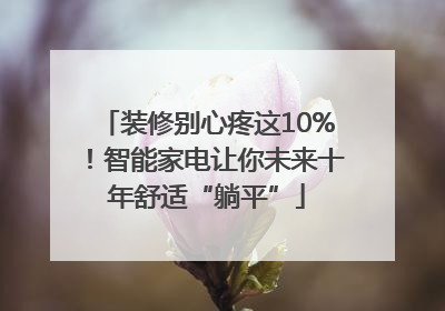 装修别心疼这10%！智能家电让你未来十年舒适“躺平”