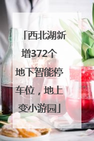 西北湖新增372个地下智能停车位，地上变小游园