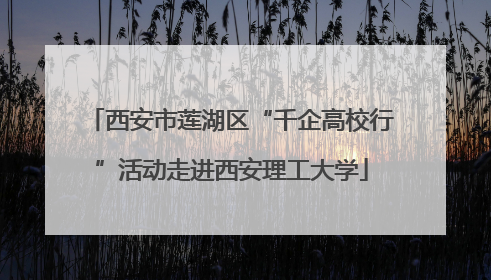 西安市莲湖区“千企高校行”活动走进西安理工大学
