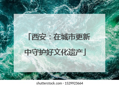 西安：在城市更新中守护好文化遗产