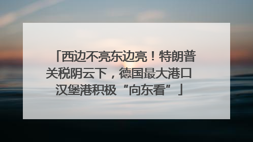 西边不亮东边亮！特朗普关税阴云下，德国最大港口汉堡港积极“向东看”