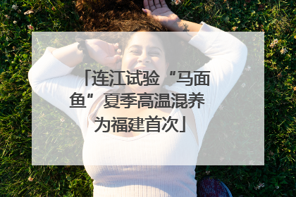 连江试验“马面鱼”夏季高温混养 为福建首次