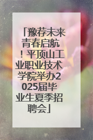 豫荐未来 青春启航！平顶山工业职业技术学院举办2025届毕业生夏季招聘会