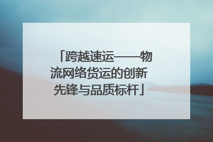 跨越速运——物流网络货运的创新先锋与品质标杆