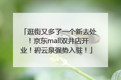 逛街又多了一个新去处！京东mall双井店开业！碧云泉强势入驻！