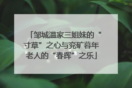邹城温家三姐妹的“寸草”之心与兖矿暮年老人的“春晖”之乐