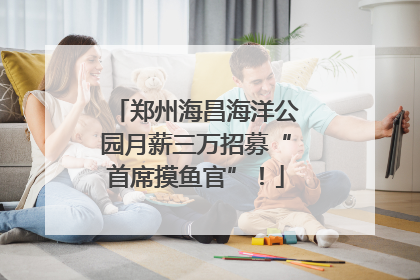 郑州海昌海洋公园月薪三万招募“首席摸鱼官”！