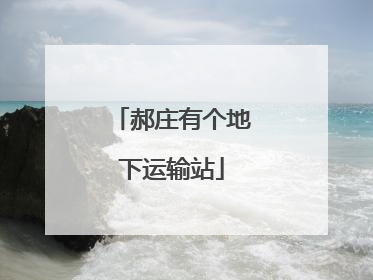 郝庄有个地下运输站