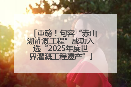 重磅！句容“赤山湖灌溉工程”成功入选“2025年度世界灌溉工程遗产”