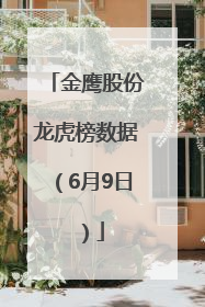 金鹰股份龙虎榜数据（6月9日）
