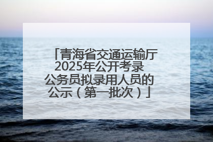 青海省交通运输厅2025年公开考录公务员拟录用人员的公示（第一批次）