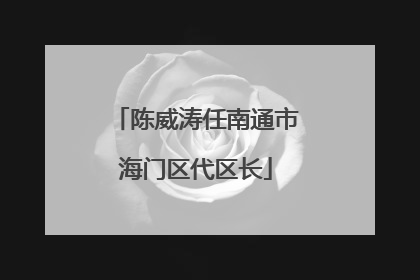 陈威涛任南通市海门区代区长