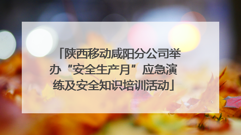陕西移动咸阳分公司举办“安全生产月”应急演练及安全知识培训活动