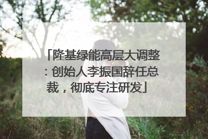 隆基绿能高层大调整：创始人李振国辞任总裁，彻底专注研发