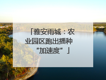雅安雨城：农业园区跑出播种“加速度”