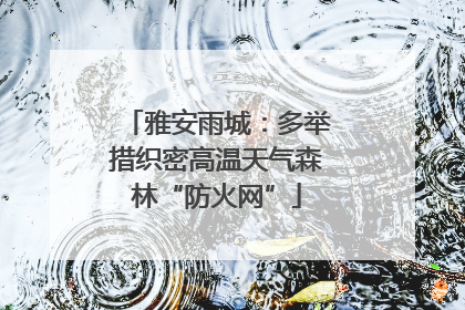 雅安雨城：多举措织密高温天气森林“防火网”