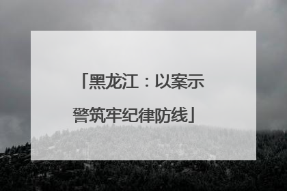 黑龙江：以案示警筑牢纪律防线