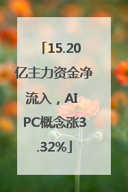 15.20亿主力资金净流入，AI PC概念涨3.32%