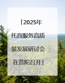 2025年托育服务高质量发展研讨会在普陀召开