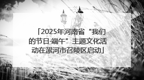2025年河南省“我们的节日·端午”主题文化活动在漯河市召陵区启动
