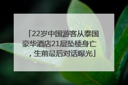 22岁中国游客从泰国豪华酒店21层坠楼身亡，生前最后对话曝光